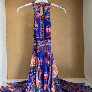 JAASE Blue Maxi Dress With Floral Pattern